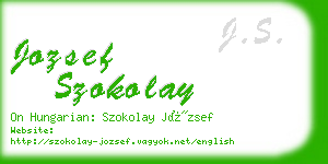 jozsef szokolay business card